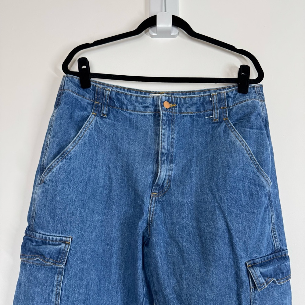 Universal Thread Jeans Boyfriend Cargo High Rise Tapered Straight Leg - Picture 3 of 13